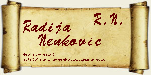 Radija Nenković vizit kartica